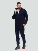 Tamsiai mėlynas laisvalaikio kostiumas "Luxury" su pūkeliu