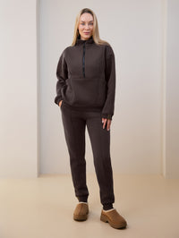 Šokoladinis laisvalaikio kostiumas "Luxury" su pūkeliu