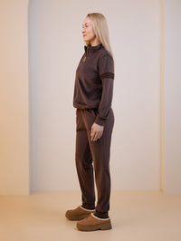 Veliūrinis laisvalaikio kostiumas "Soft dark chocolate"